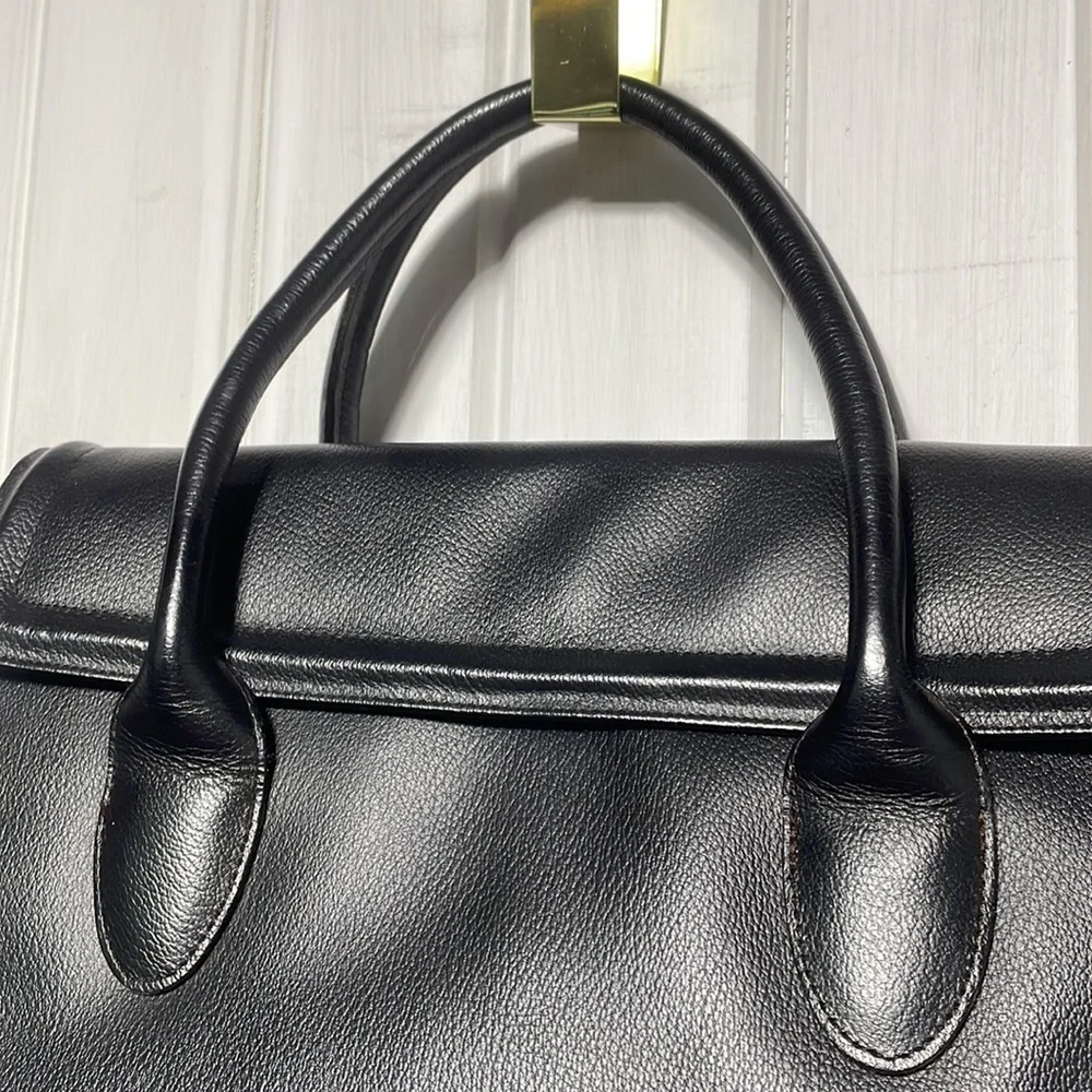 Rolfs Vintage Black Leather Satchel - Picture 2 of 13